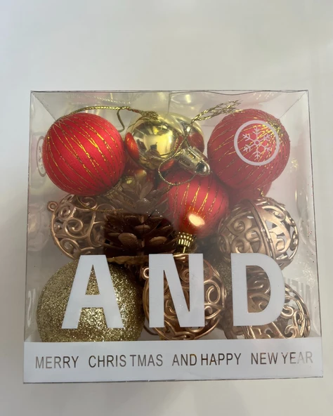 Yılbaşı Süsü 28' li Karışık Süsler 28 Adet Set