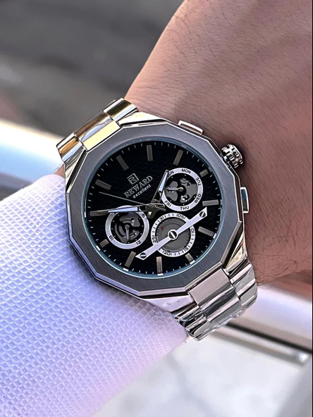 Reward Çelik Kordon İç Fonksiyonlar Aktif 5 Atm Suya Dayanıklı Erkek Kol Saati VS.BLKT.0513 - Resim 3