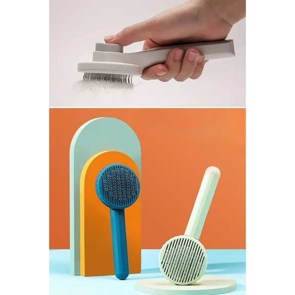 Buffer® Basmalı Kedi Köpek Tüy Toparlayıcı Masaj Etkili Pet Fırçası - 7