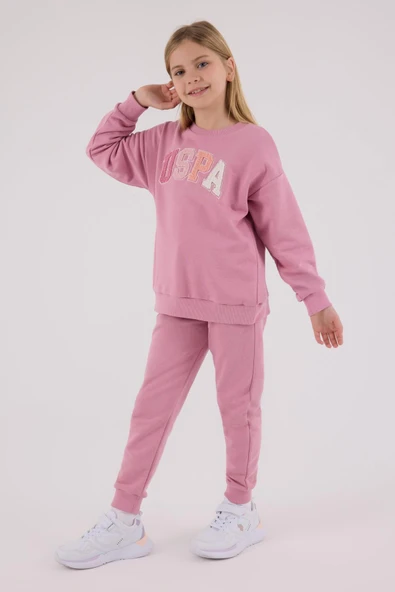 U.S Polo Assn. Garson Kız Çocuk Kalın 3 İplik Kumaş Uzun Kollu Eşofman Takım - 3