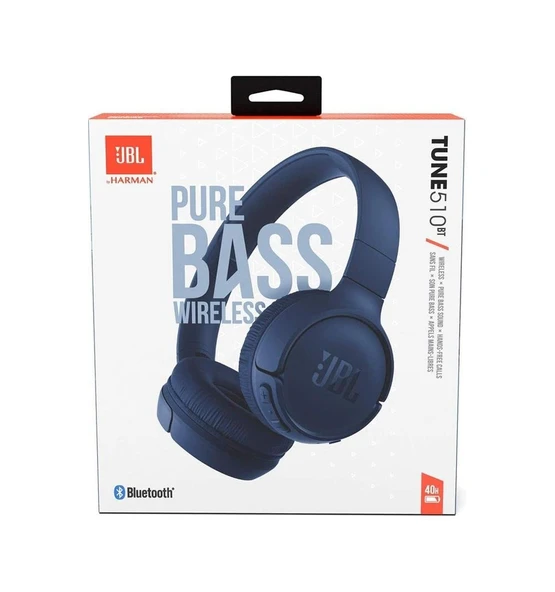 JBL Tune 510BT Bluetooth Multi Connect Kulak Üstü Kulaklık Mavi - Resim 6