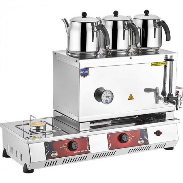 Remta 55 Model Üç Demlikli Doğalgazlı+Elektrikli Çay Ocağı 33 Lt -3 ADET DEMLİK DAHİL N13E