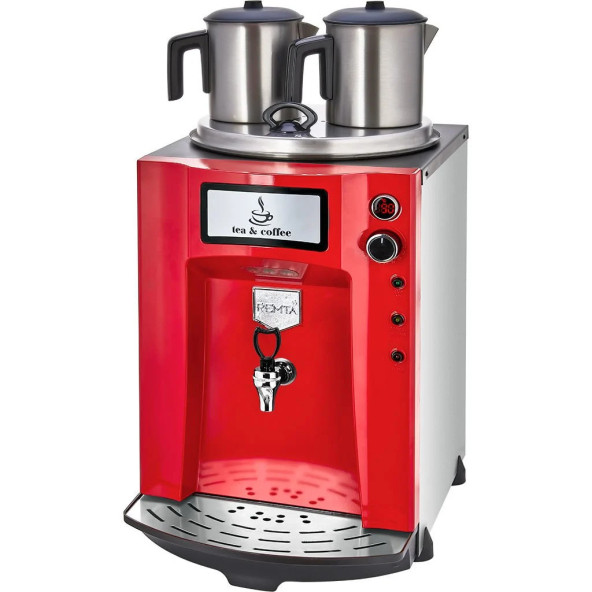 Remta 2 Demlikli Premium Jumbo Çay Makinesi Kırmızı Renk - 23 Lt DE11P