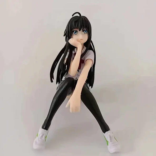 Anime PVC Heykeli - Siyah Saçlı ve Beyaz Kıyafetli Kız - Resim 2