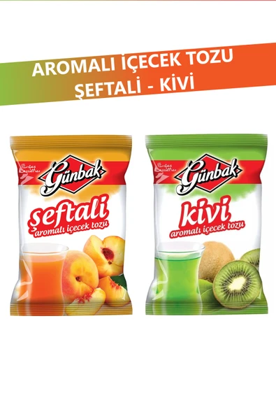 Günbak Aromalı İçecek Tozu 250 gr x 2 Adet (Şeftali - Kivi) ürün görseli