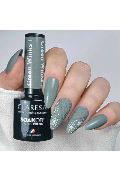 Claresa Kalıcı Oje Green Winks 1 Gri Yeşil 5g - 3