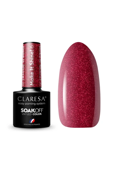 Claresa Kalıcı Oje Make It Shine Parıltılı Kırmızı 06 5gr - 1