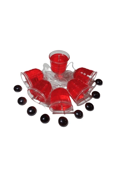 6 Adet Mini Şeffaf Kadeh Bardak Kokulu Jel Mum 5x7cm