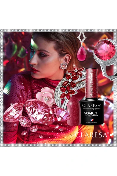 Claresa Kalıcı Oje Make It Shine Parıltılı Kırmızı 06 5gr - 3