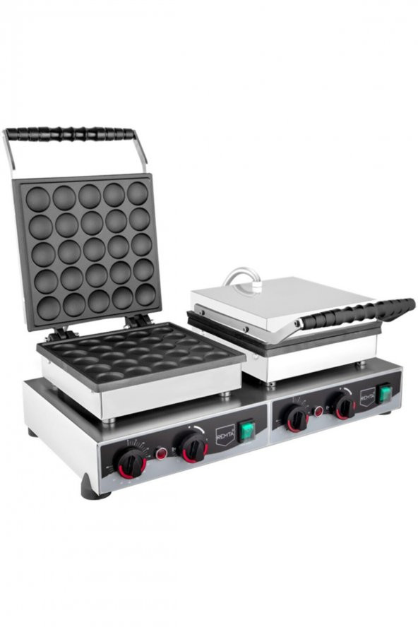 Remta Çiftli Kapaklı Yuvarlak Bubble Waffle Makinası Elektrikli W23