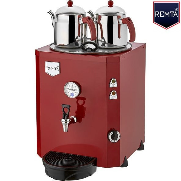 Remta 2 Demlikli Jumbo Çay Makinesi Şamandıralı 23 l - Kırmızı Renk - De11s