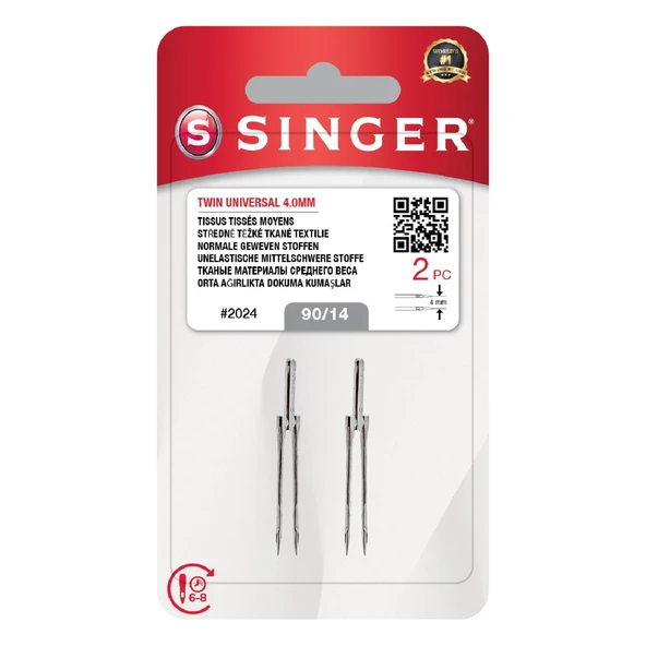 Çift İğne 4mm. (2'li Blister/14 No.)