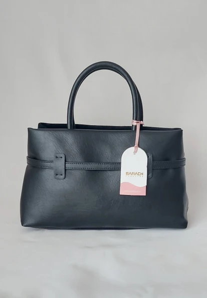 261AA115-1 Model Sarach Marka Siyah Renk Hakiki Süet El ve Omuz Çantası - 3