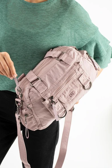 Kadın Omuz Çantası Çapraz Askılı Postacı Bayan Çantası 21*31 Cm Poliamid Hafif Kumaş Kol Çantası - Resim 7