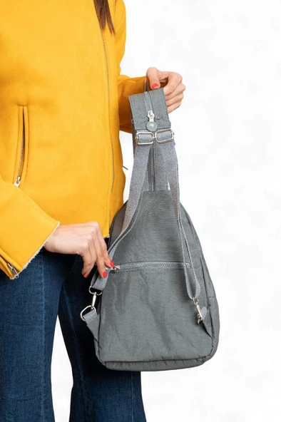 Body Bag Göğüs Çantası Klinkır Kumaş Çok Cepli Bady Bag Sırt Çantası Hafif Yağmur İtici 30*20 Cm - Resim 2