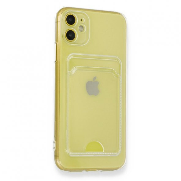 FitCase iPhone 11 Kılıf Cardy Şeffaf Kartlık Cepli Kapak - 2