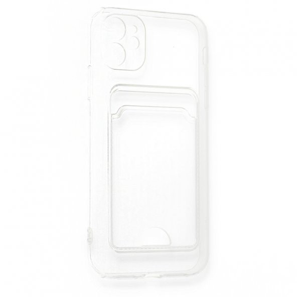 FitCase iPhone 11 Kılıf Cardy Şeffaf Kartlık Cepli Kapak - 3