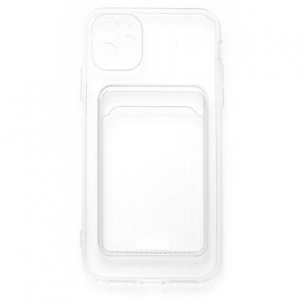 FitCase iPhone 11 Kılıf Cardy Şeffaf Kartlık Cepli Kapak - 4