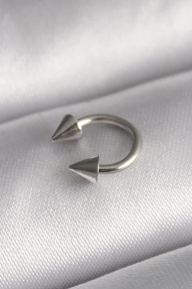 Litae Trend BFS 316L Çelik Gümüş Renk Halka Çivi Model Kadın Piercing - 1