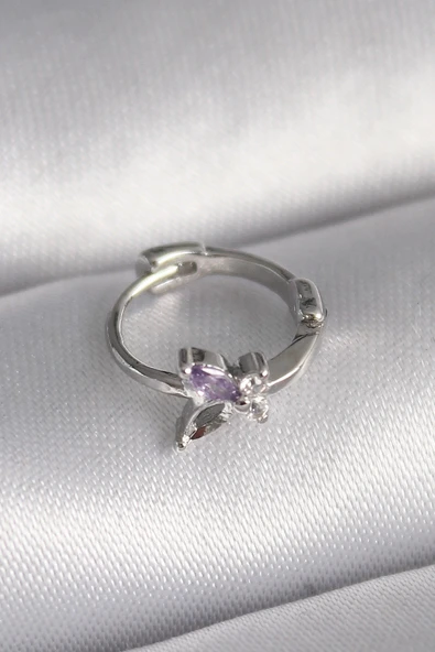 Litae Trend BFS 316L Çelik Gümüş Renk Zirkon Taşlı Kelebek Model Tragus Piercing - 1