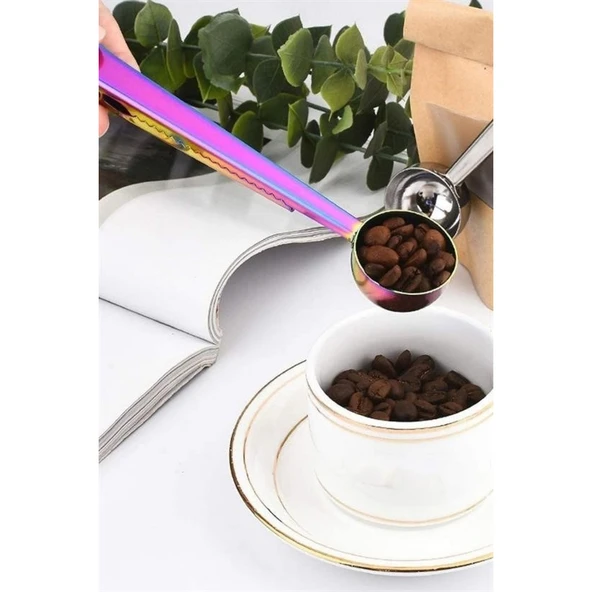 Buffer® Mandallı Kahve Ölçü Kaşığı Renkli Çok Fonksiyonlu Paslanmaz Çelik Kaşık - 8