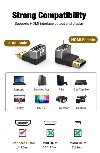 Anunnaki 90 Derece HDMI Çevirici Dönüştürücü 8K - 2