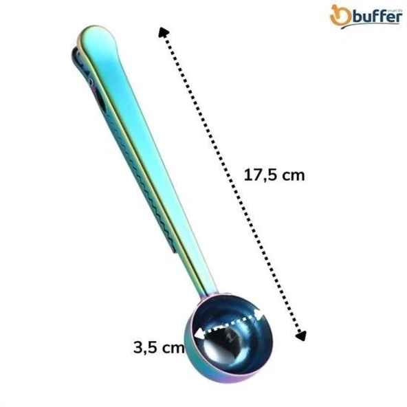 Buffer® Mandallı Kahve Ölçü Kaşığı Renkli Çok Fonksiyonlu Paslanmaz Çelik Kaşık - 3