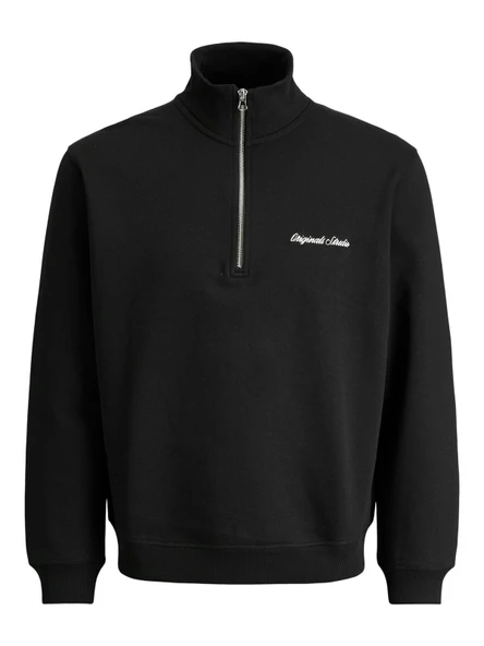 JORNORREBRO EMB SWEAT HIGH NECK NOOS Black Black M - Resim 2