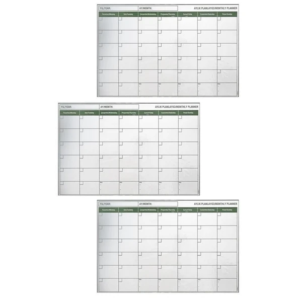 Buffer® Manyetik Yapışkanlı Bir Aylık Program Planlayıcı Takvim 85x56 Cm - 8