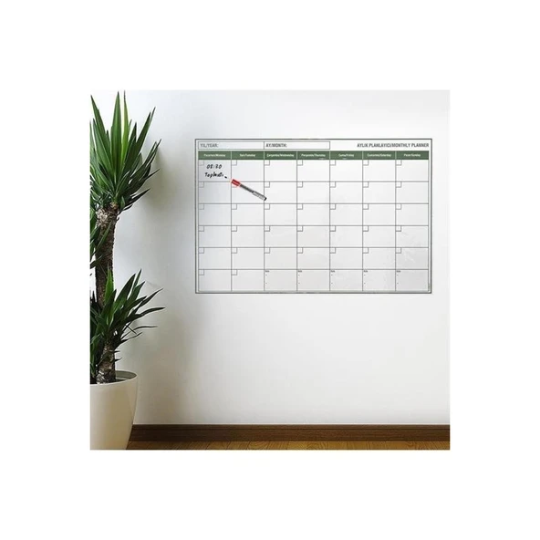 Buffer® Manyetik Yapışkanlı Bir Aylık Program Planlayıcı Takvim 85x56 Cm - 6
