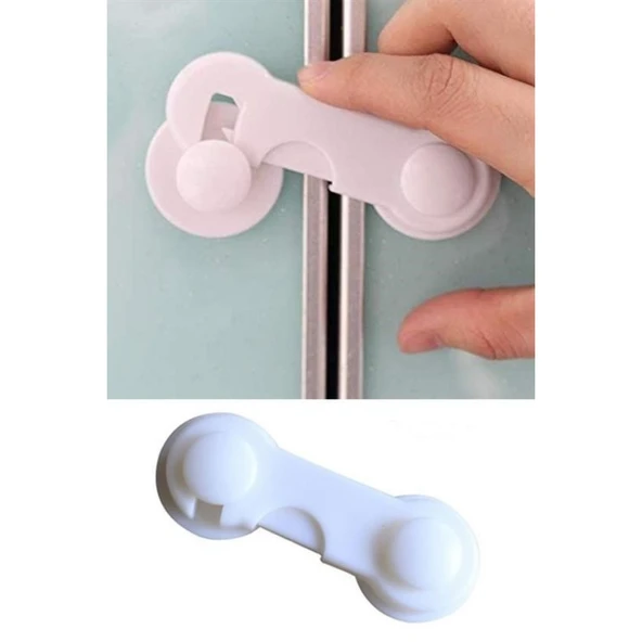 Buffer® Bebek Çocuk Güvenliği Çekmece Ve Dolap İçin Kendiliğinde Yapışkanlı Vidasız Kapak Kilidi - 6