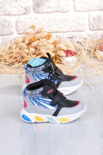 Vicco 946.P25K.420 David Siyah Rahat Hafif Işıklı Erkek Çocuk Bot - 2