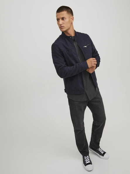 JJEROCKY JACKET NOOS Jet Black Jet Black L - Resim 7