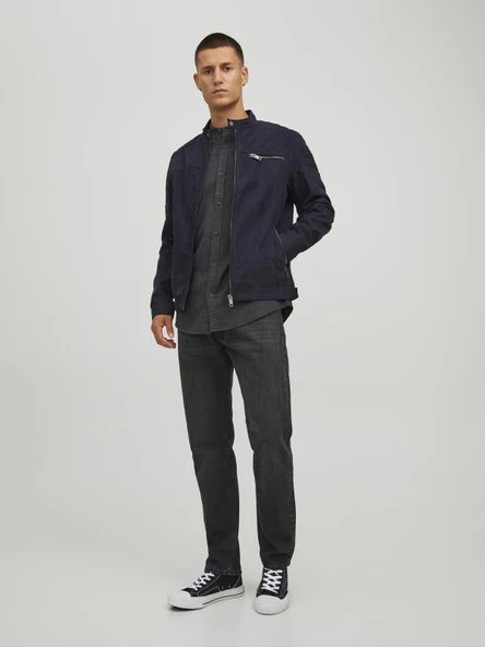 JJEROCKY JACKET NOOS Jet Black Jet Black L - Resim 8