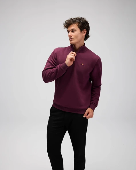 Ellesse Erkek Sweatshirt EM580-BRD Bordeaux Bordeaux L - Resim 4