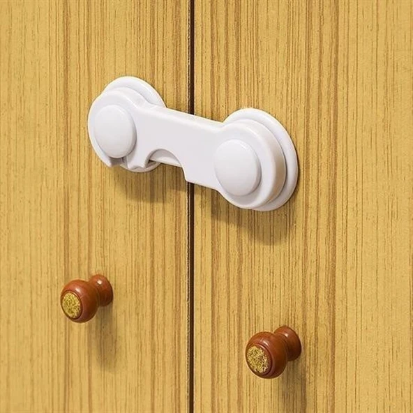 Buffer® Bebek Çocuk Güvenliği Çekmece Ve Dolap İçin Kendiliğinde Yapışkanlı Vidasız Kapak Kilidi