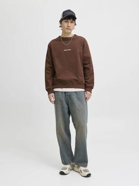 JORNORREBRO EMB SWEAT CREW NOOS Deep Mahogany Deep Mahogany XL - Resim 2