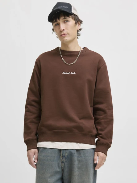 JORNORREBRO EMB SWEAT CREW NOOS Deep Mahogany Deep Mahogany XL ürün görseli 1
