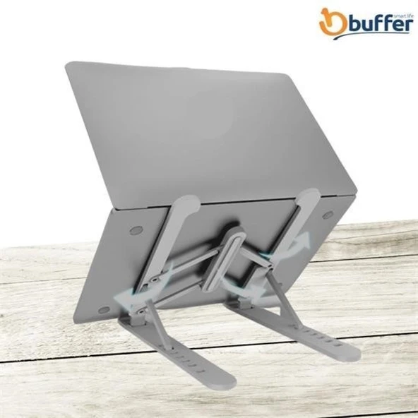 Buffer® Ayarlanabilir Plastik Dizüstü Destek Tabanı Katlanabilir Taşınabilir Laptop Sehpası Yükselti - 6