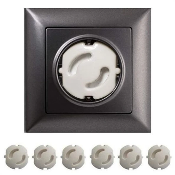 Buffer® Bebek Çocuk Priz Koruma Kapağı (6 Adet) Çocuk Güvenliği, Priz Muhafazası, Priz Kapatıcı
