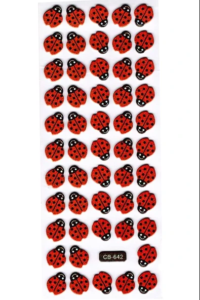 Sticker Kabartmalı Sticker Defter Planlayıcı Etiket (cb642) 16x7 cm- Mini Uğur Böceği - Resim 2