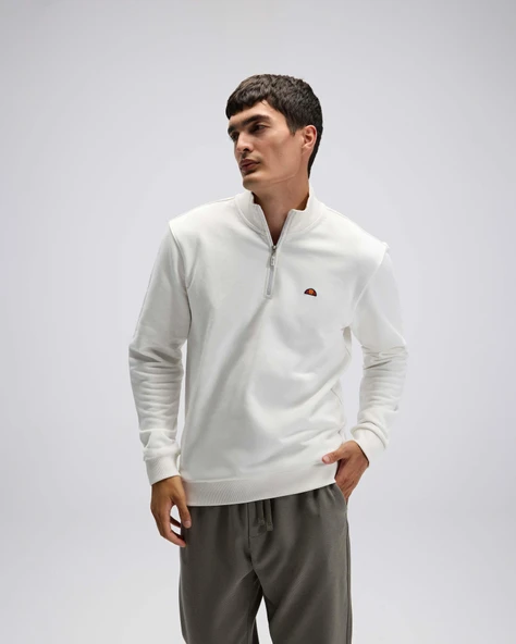 Ellesse Erkek Sweatshirt EM580-OF Off White Off White XXL - Resim 3