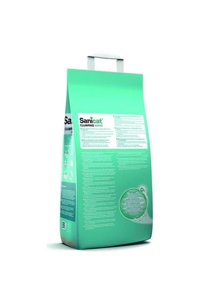 Sanicat Clumping White Oksijen Kontrol Süper Topaklanan Kedi Kumu 8 Lt - Resim 2