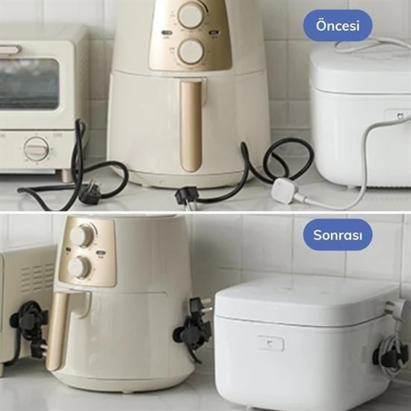 Buffer® 2li Kablo Tutucu Silikon Kordon Sarıcı Kablo Yönetici Klips - 2