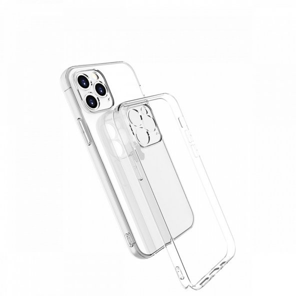 FitCase iPhone 13 Pro Max Kılıf Kamera Korumalı Silikon Kapak - Şeffaf - 2