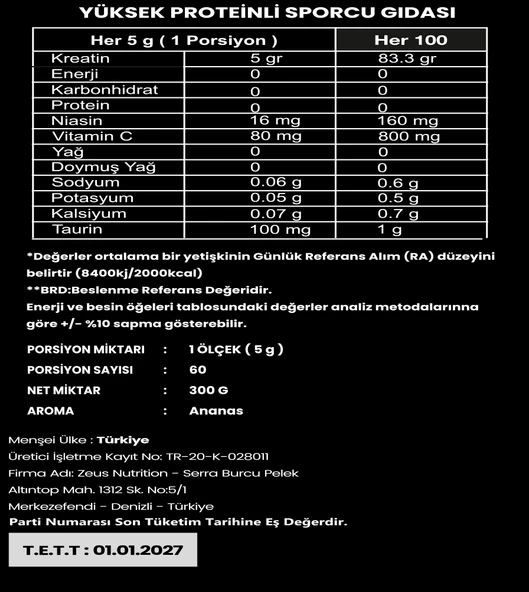 Titan Premium Creatine 300 Gr Monohyrate Mikronized-Ananas-Aroma - 2