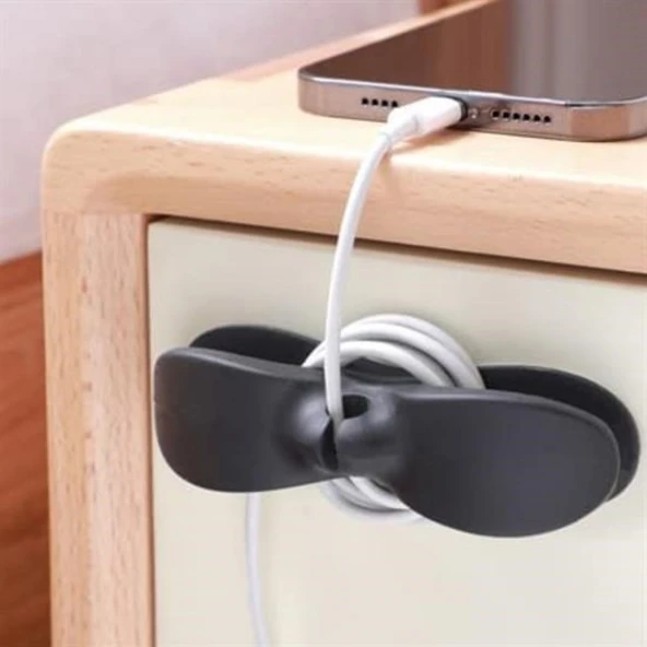 Buffer® 2li Kablo Tutucu Silikon Kordon Sarıcı Kablo Yönetici Klips - 4