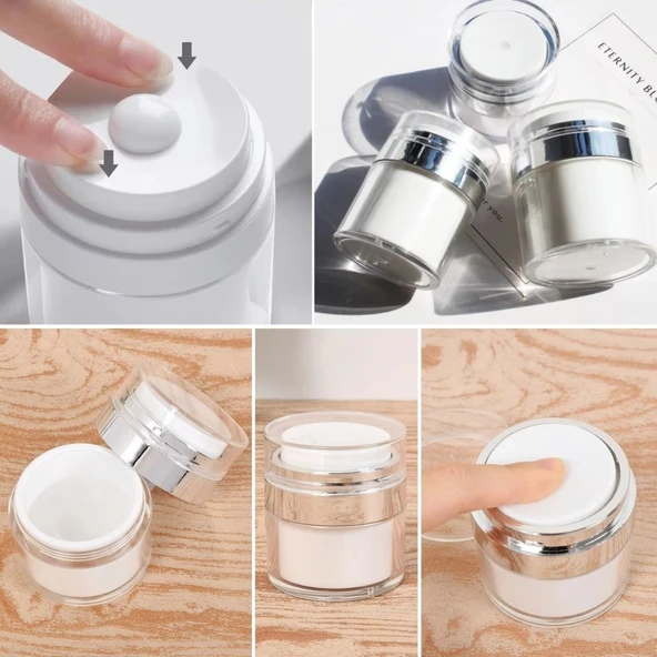 Buffer® Hava Pompalı Doldurulabilir Vakumlu Krem,fondoten Sıvı Kozmetik Ürün Şişesi - 3