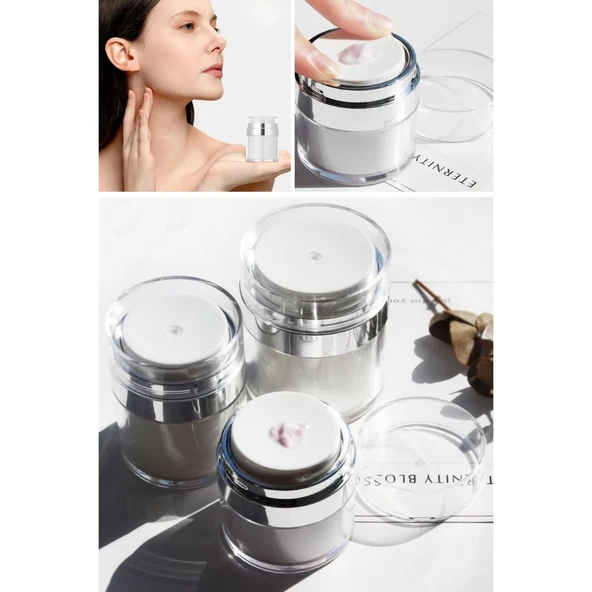 Buffer® Hava Pompalı Doldurulabilir Vakumlu Krem,fondoten Sıvı Kozmetik Ürün Şişesi - 6