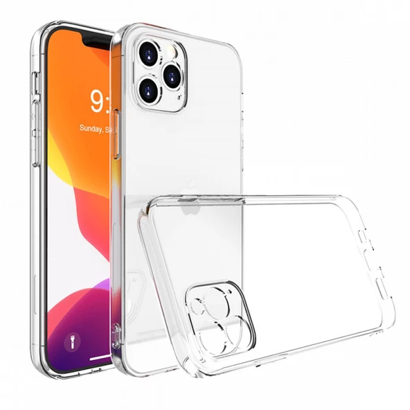 FitCase iPhone 13 Pro Max Kılıf Kamera Korumalı Silikon Kapak - Şeffaf